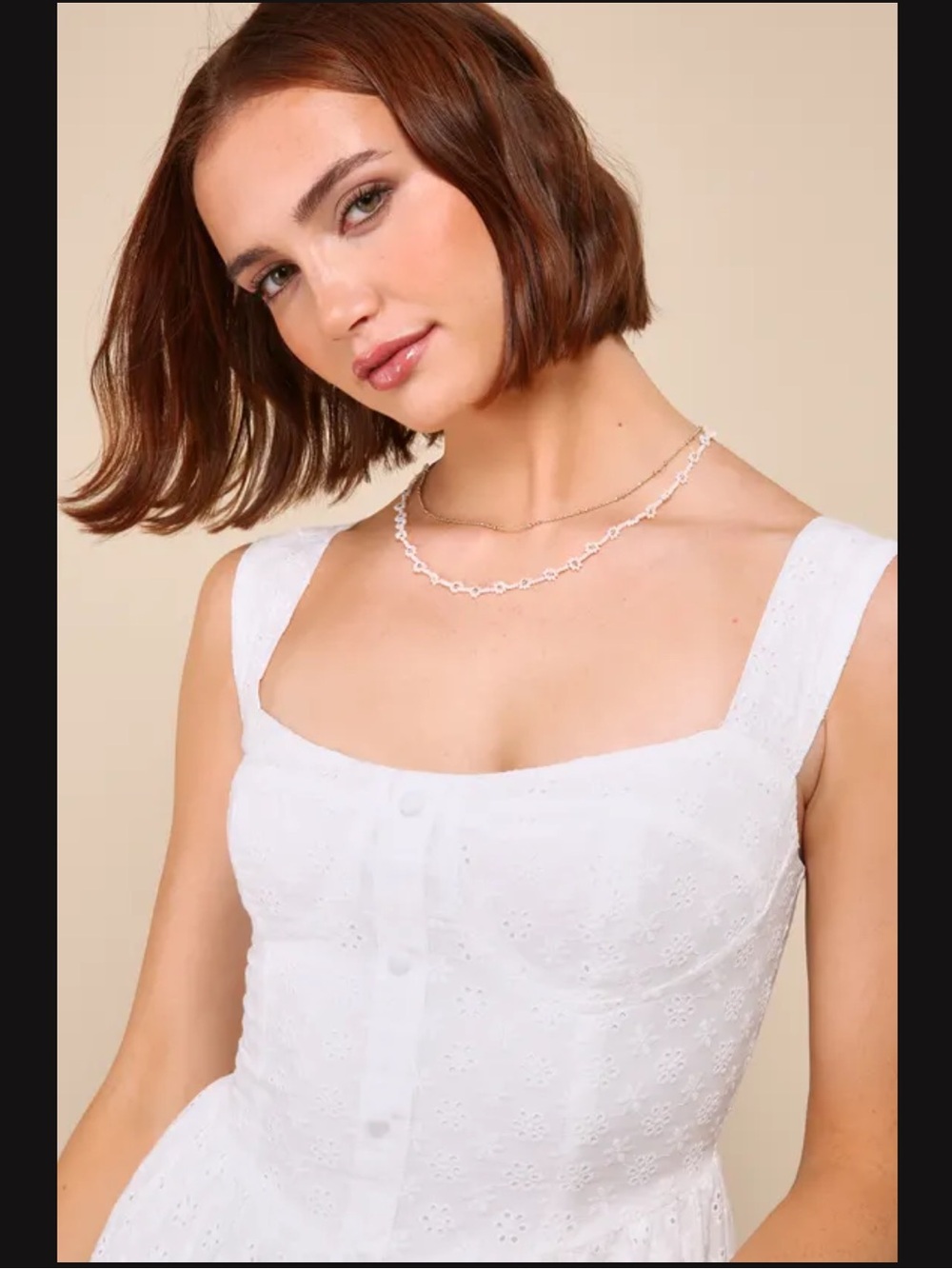 Profound Sweetness White Eyelet Bustier Mini
Dress - Picture 4 of 13